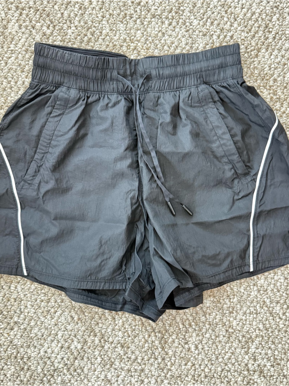 lululemon athletica Black Athletic Shorts with White Trim